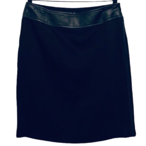 Faux Leather Trim Skirt - Picture 1 of 8